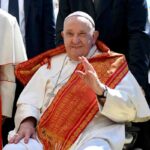 Papa Francesco durante un'apparizione in pubblico