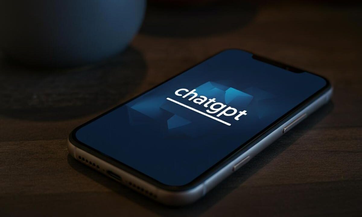 Smartphone con logo chatgpt