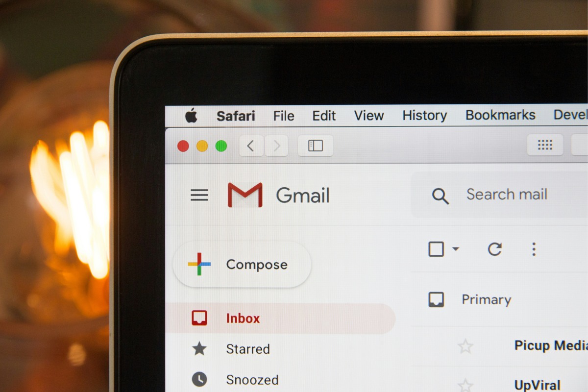 La schermata di Gmail su un computer